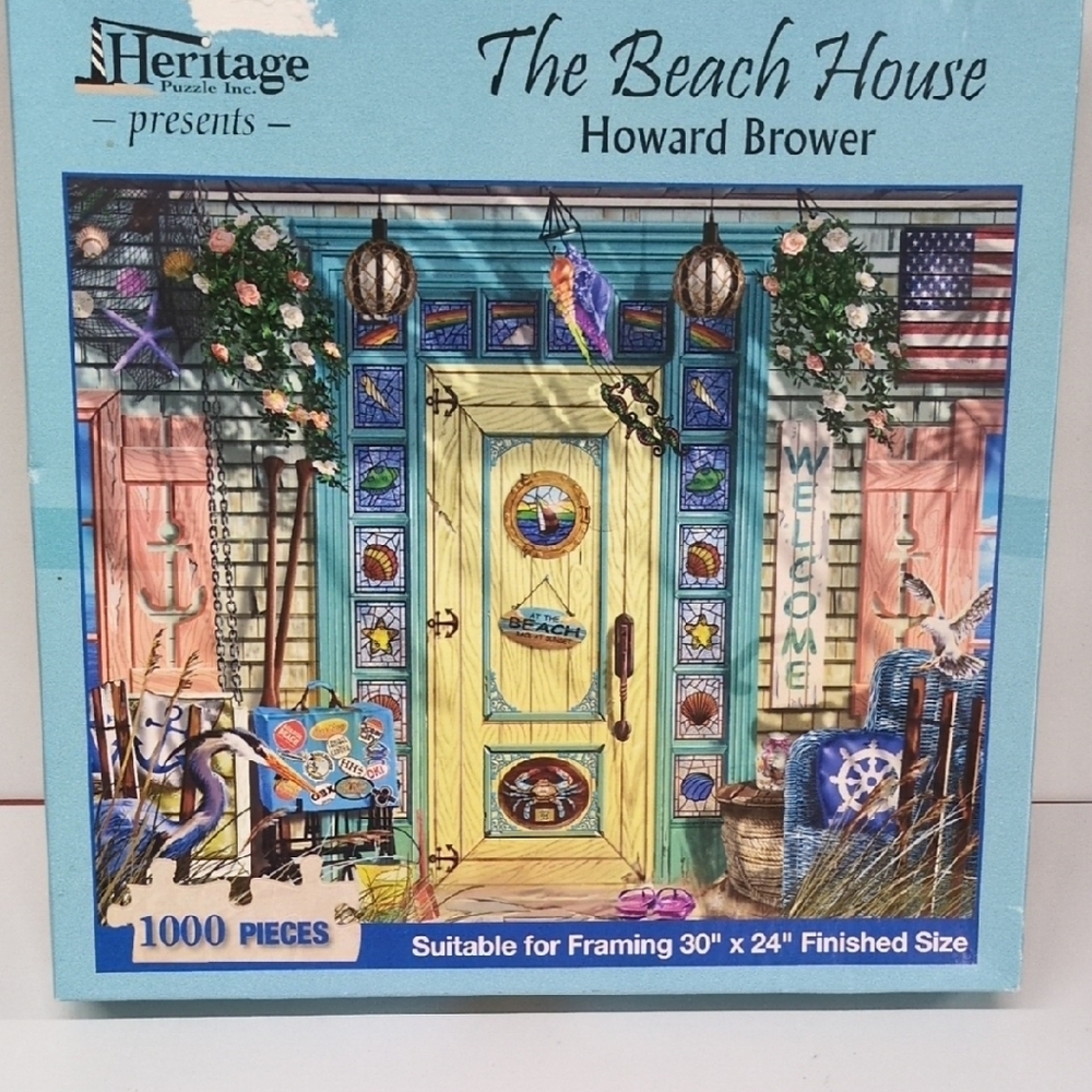 Heritage The Beach House Puzzle - Blue and Yellow